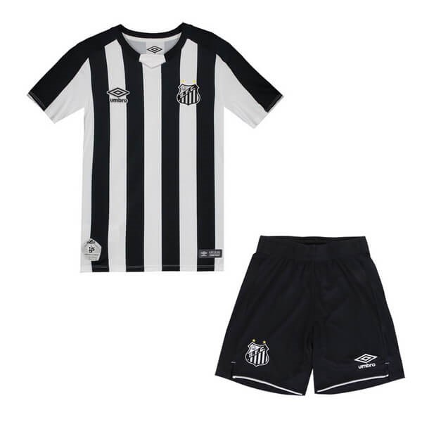 Camiseta Santos Replica Primera Ropa Niño 2019/20 Blanco Negro